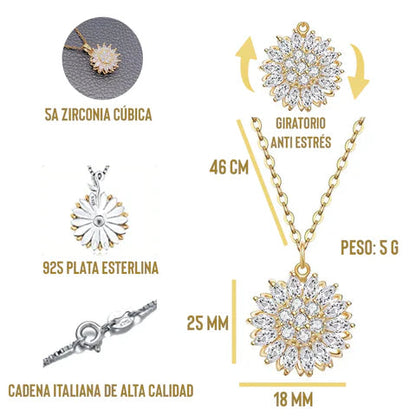 Collar Girasol Giratorio - Perfecto para sorprender a tu novia